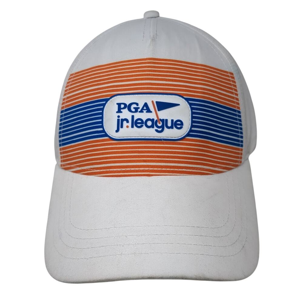 PGA Jr. League Strapback 5 Panel Cap White One Size Adjustable Polyester Garb